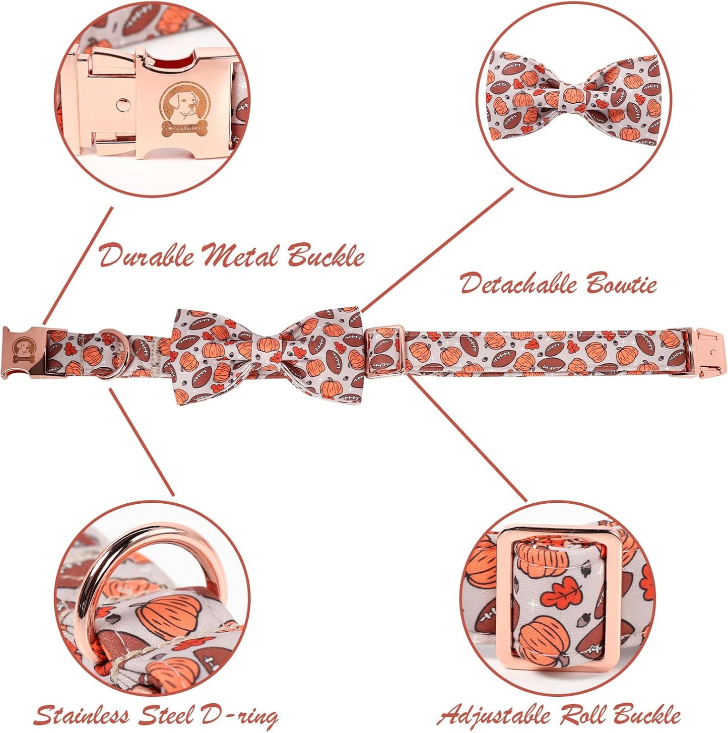 Cute Halloween Dog Collar with Metal Buckle