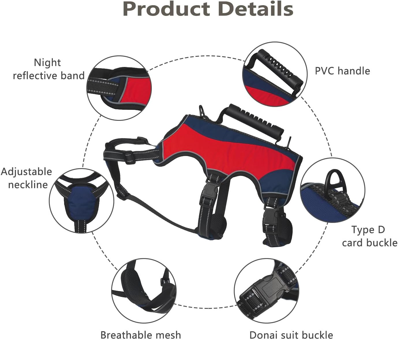 Dog Harness No Pull, Soft Padded and Reflective Straps